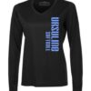 Ladies V-Neck Dryfit Longsleeve Tee- Logo #1